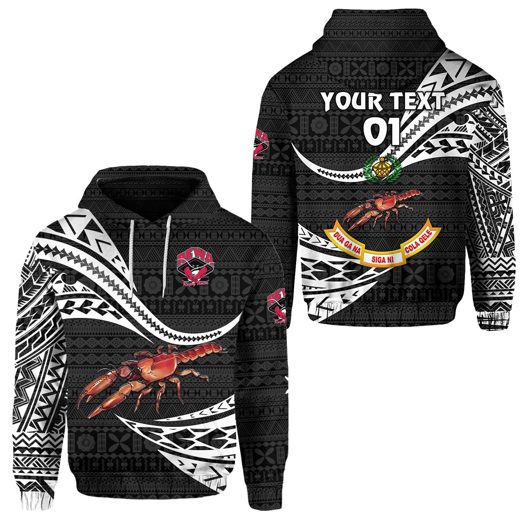 Custom Fiji Rewa Hoodie Rugby Union Unique Version Black, Custom Text And Number LT8 - Wonder Print Shop