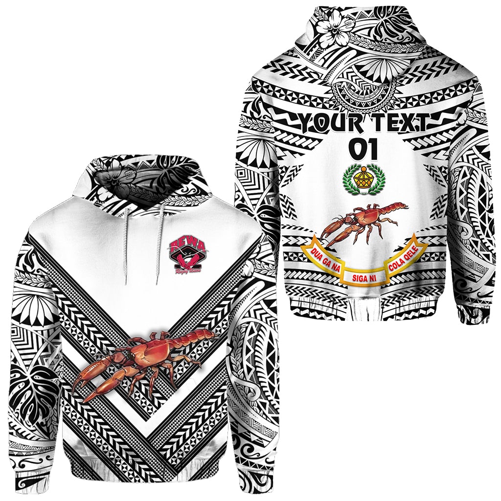 Custom Fiji Rewa Hoodie Rugby Union Creative Style White, Custom Text And Number LT8 - Wonder Print Shop