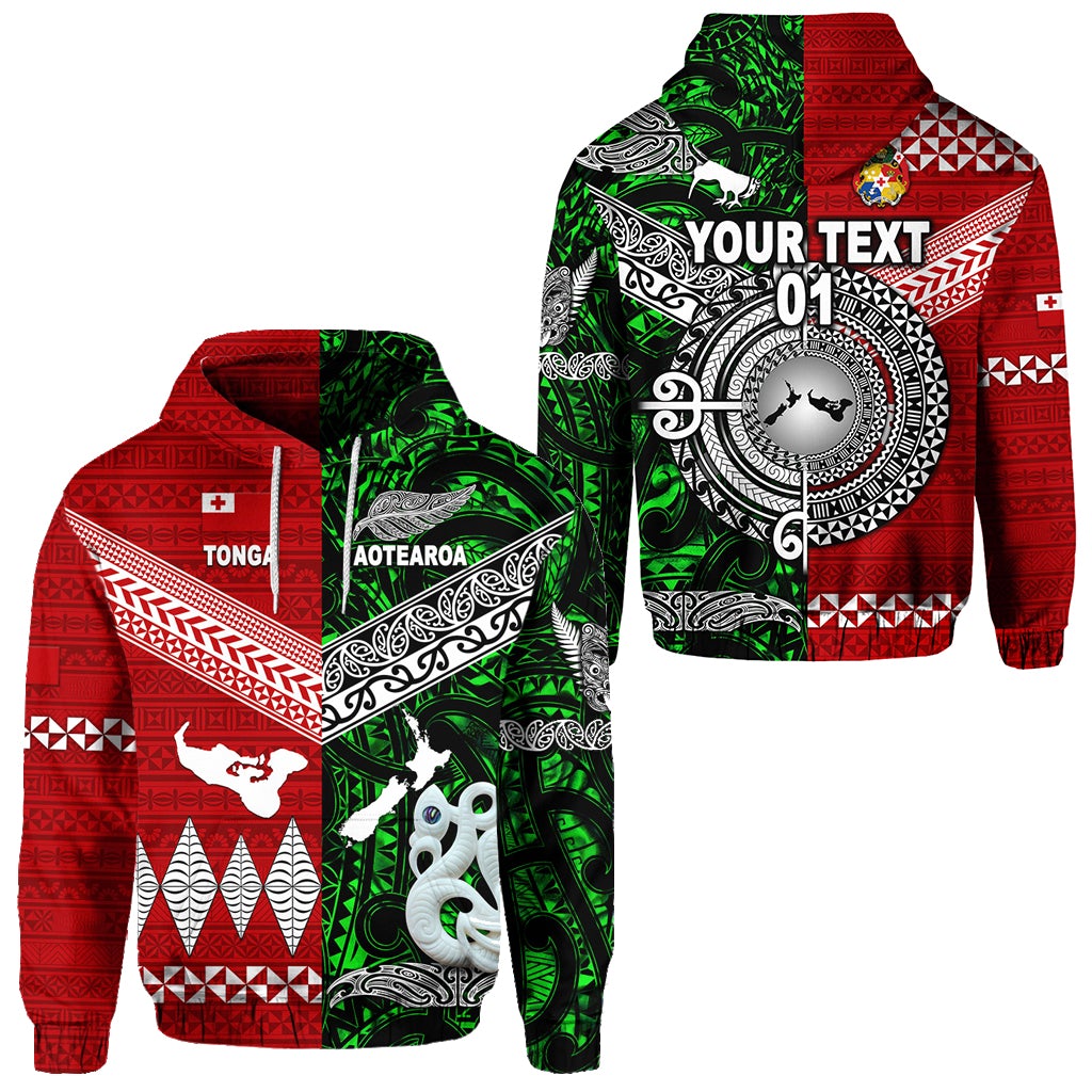 Custom New Zealand Tonga Hoodie Together Green, Custom Text And Number LT8 - Wonder Print Shop