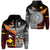 Custom Papua New Guinea Polynesian And Fiji Tapa Hoodie Together Black LT8 - Wonder Print Shop