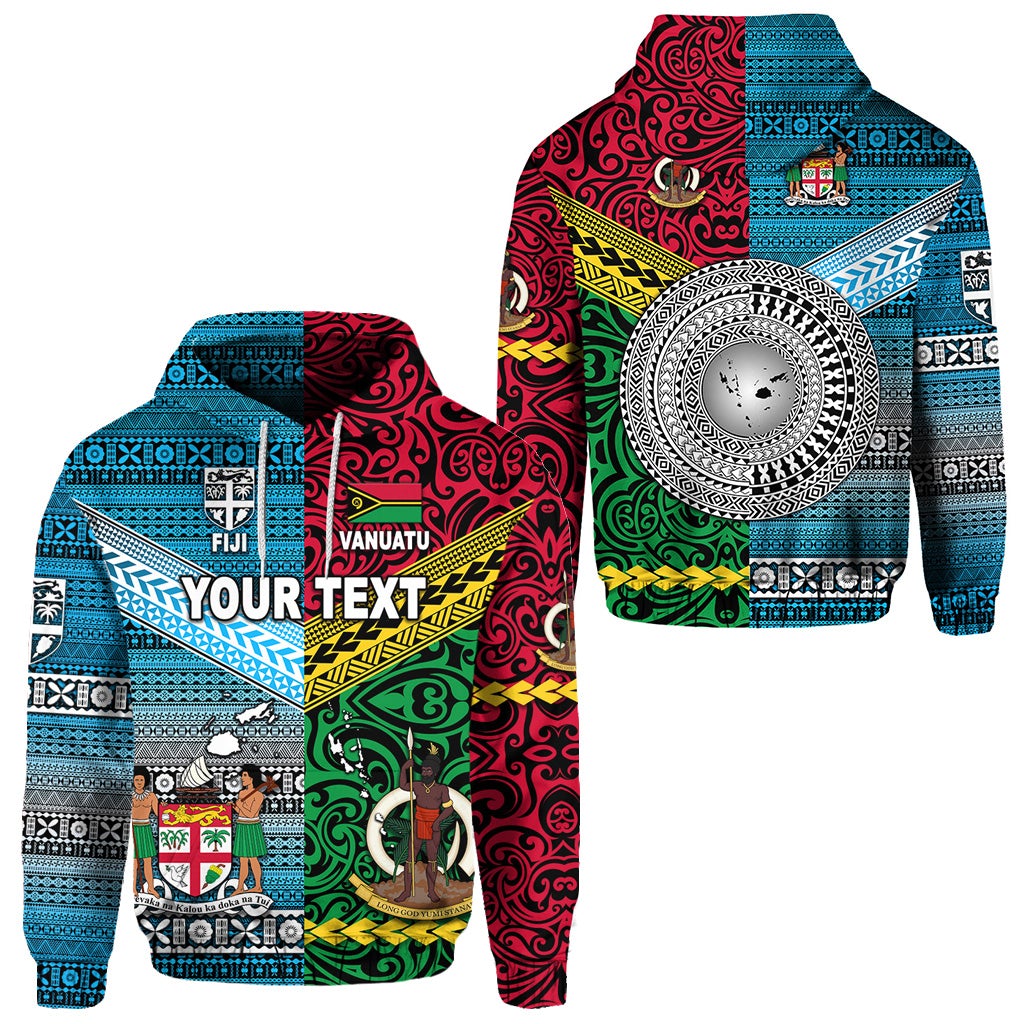 Custom Vanuatu And Fiji Hoodie Together Bright Color LT8 - Wonder Print Shop