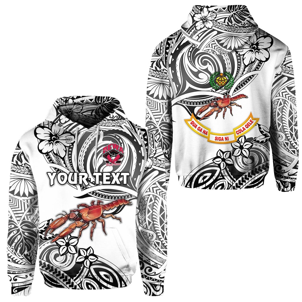 Custom Fiji Rewa Hoodie Rugby Union Unique Vibes White LT8 - Wonder Print Shop