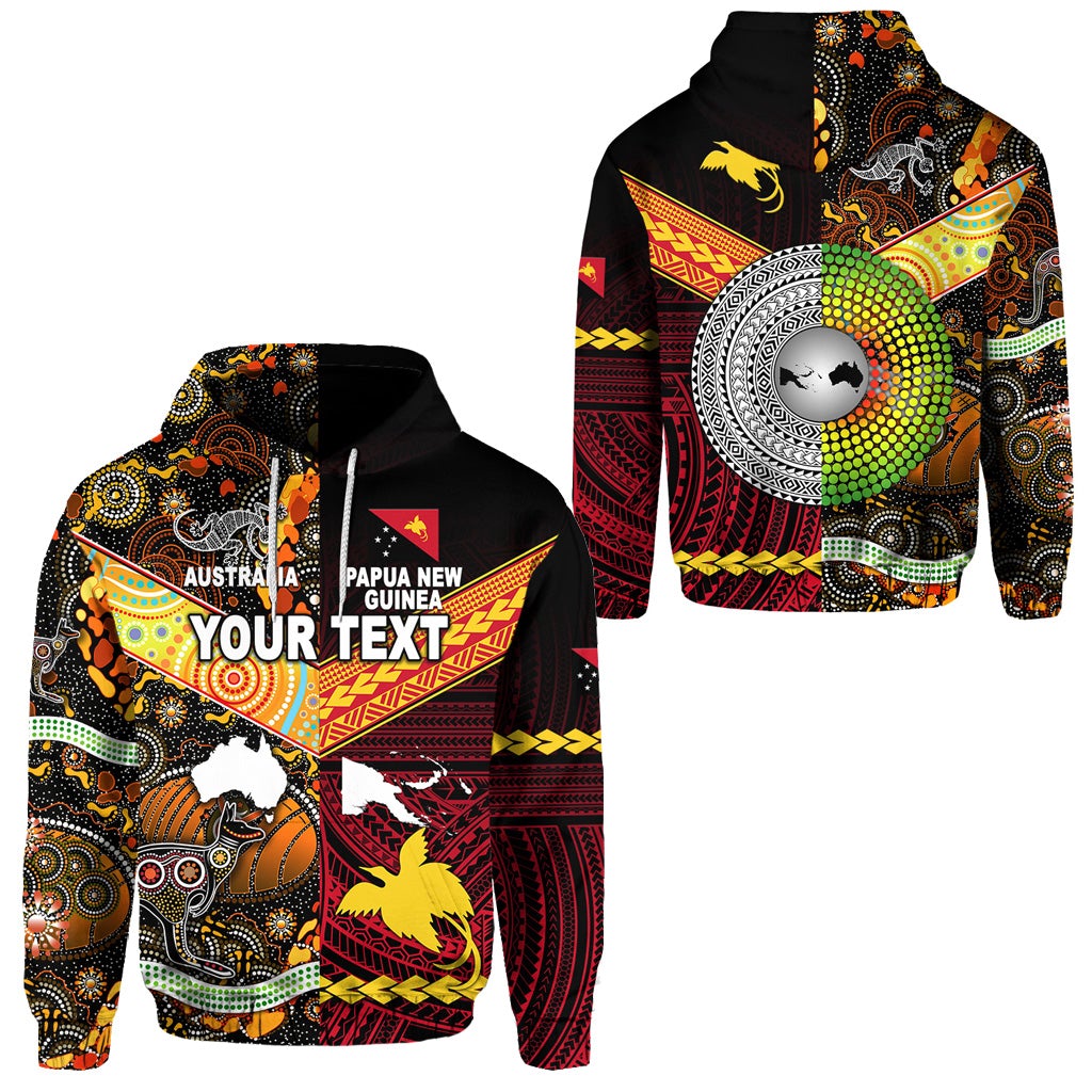 Custom Papua New Guinea And Australia Aboriginal Hoodie Together LT8 - Wonder Print Shop