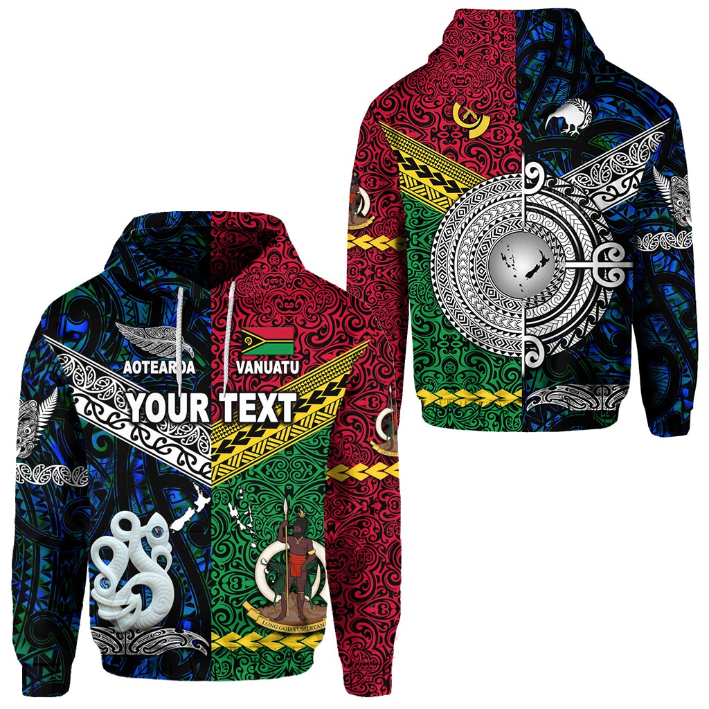 Custom Vanuatu And New Zealand Hoodie Together Blue LT8 - Wonder Print Shop