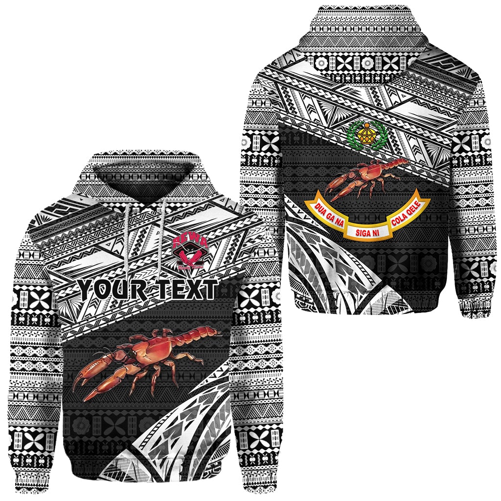 Custom Fiji Rewa Hoodie Rugby Union Special Version Black LT8 - Wonder Print Shop