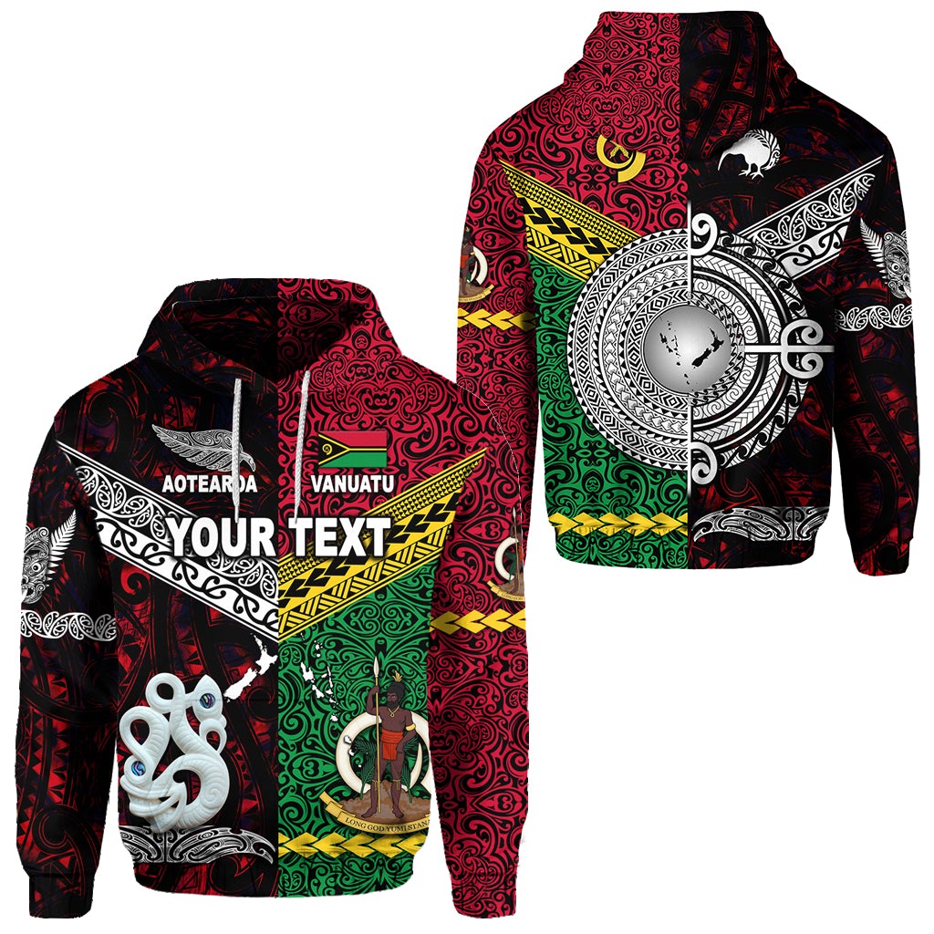 Custom Vanuatu And New Zealand Hoodie Together Red LT8 - Wonder Print Shop