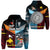 Custom Papua New Guinea Polynesian And Fiji Tapa Hoodie Together Blue LT8 - Wonder Print Shop