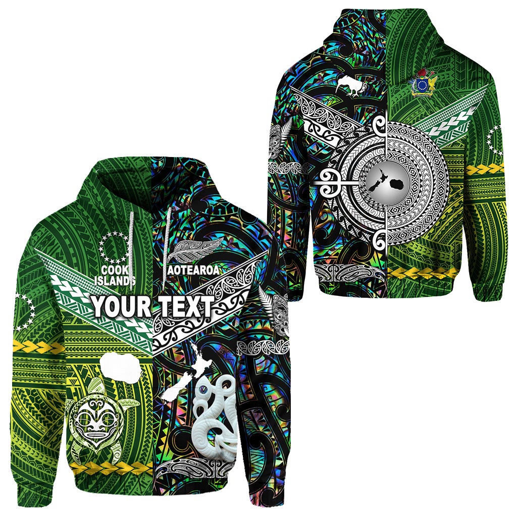 Custom New Zealand Cook Islands Hoodie Together Paua Shell LT8 - Wonder Print Shop