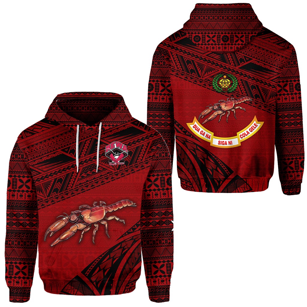 Fiji Rewa Hoodie Rugby Union Special Version Red NO.1 LT8 - Wonder Print Shop