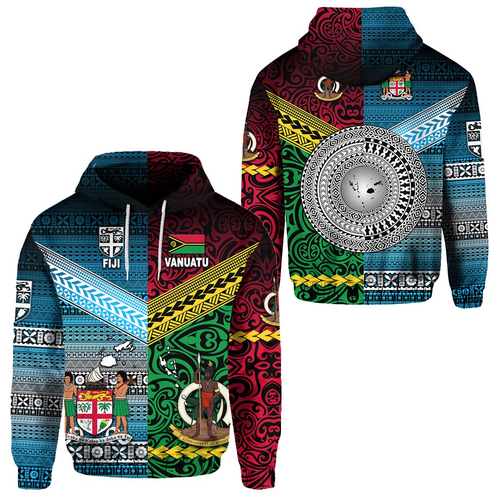 Vanuatu Fiji Hoodie Together Blue LT8 - Wonder Print Shop