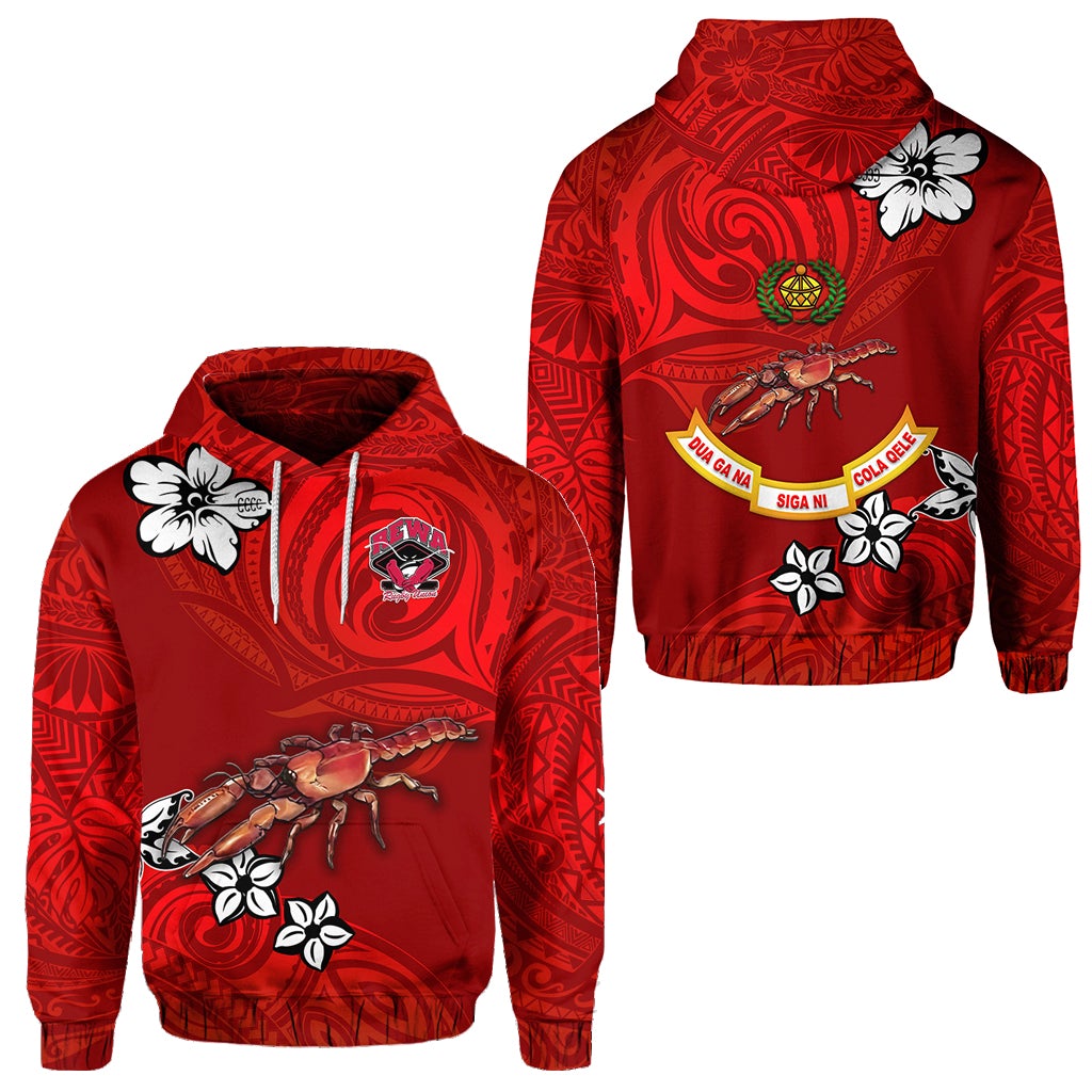 Fiji Rewa Hoodie Rugby Union Unique Vibes Full Red LT8 - Wonder Print Shop