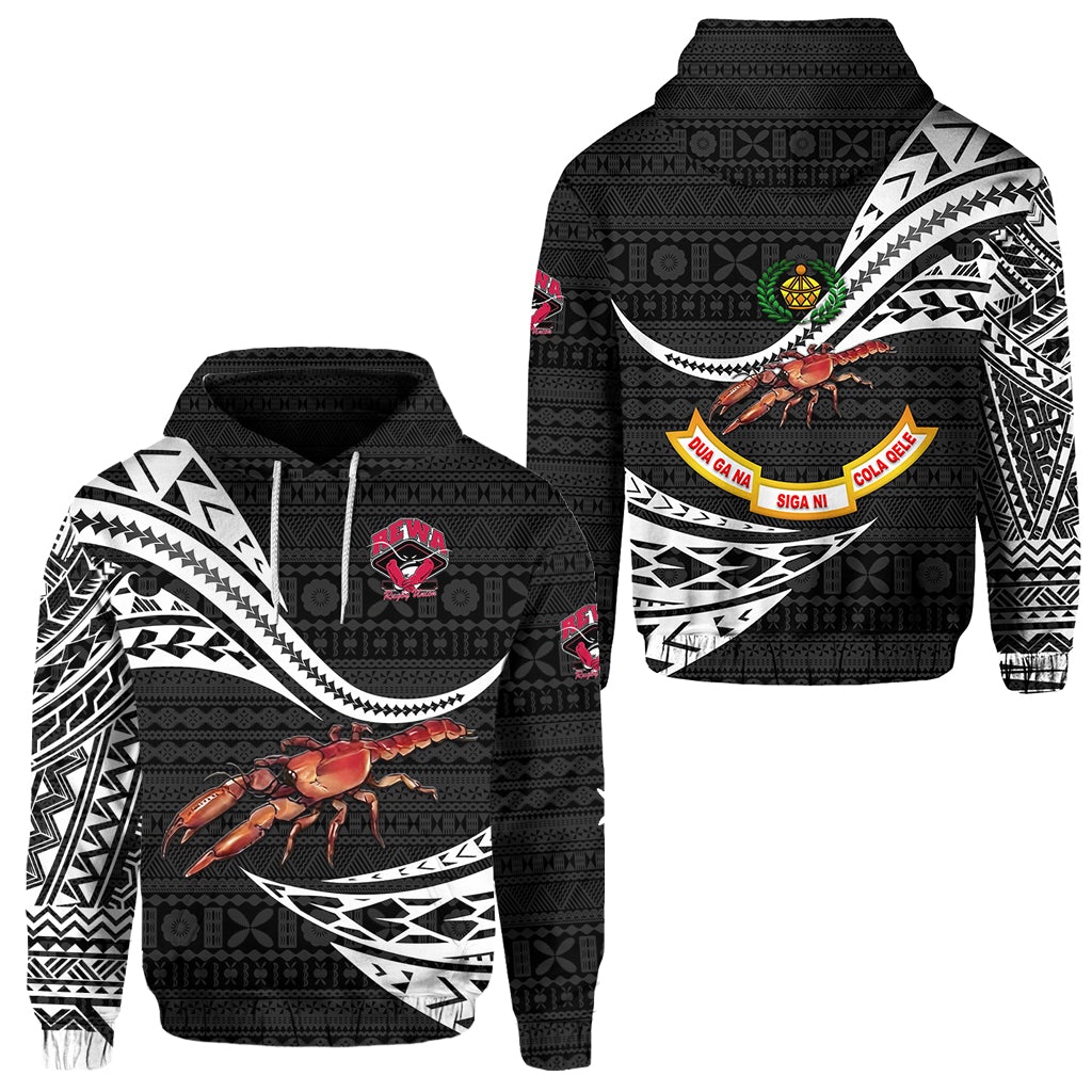 Fiji Rewa Hoodie Rugby Union Unique Version Black LT8 - Wonder Print Shop