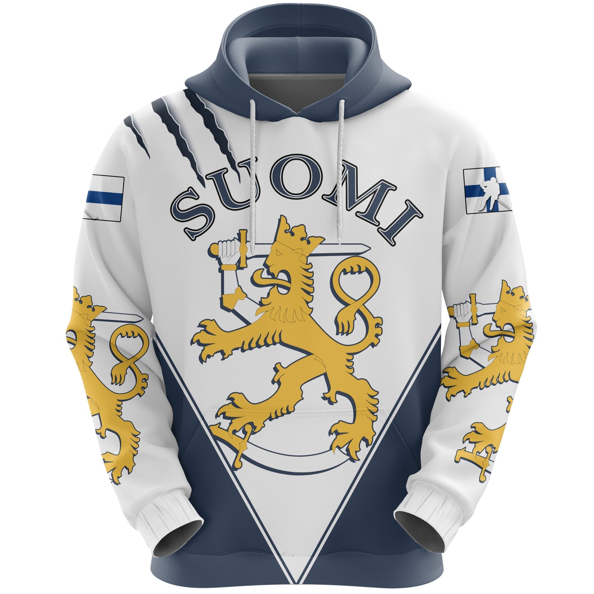 Finland Hockey Hoodie Hockey Lion - Wonder Print Shop