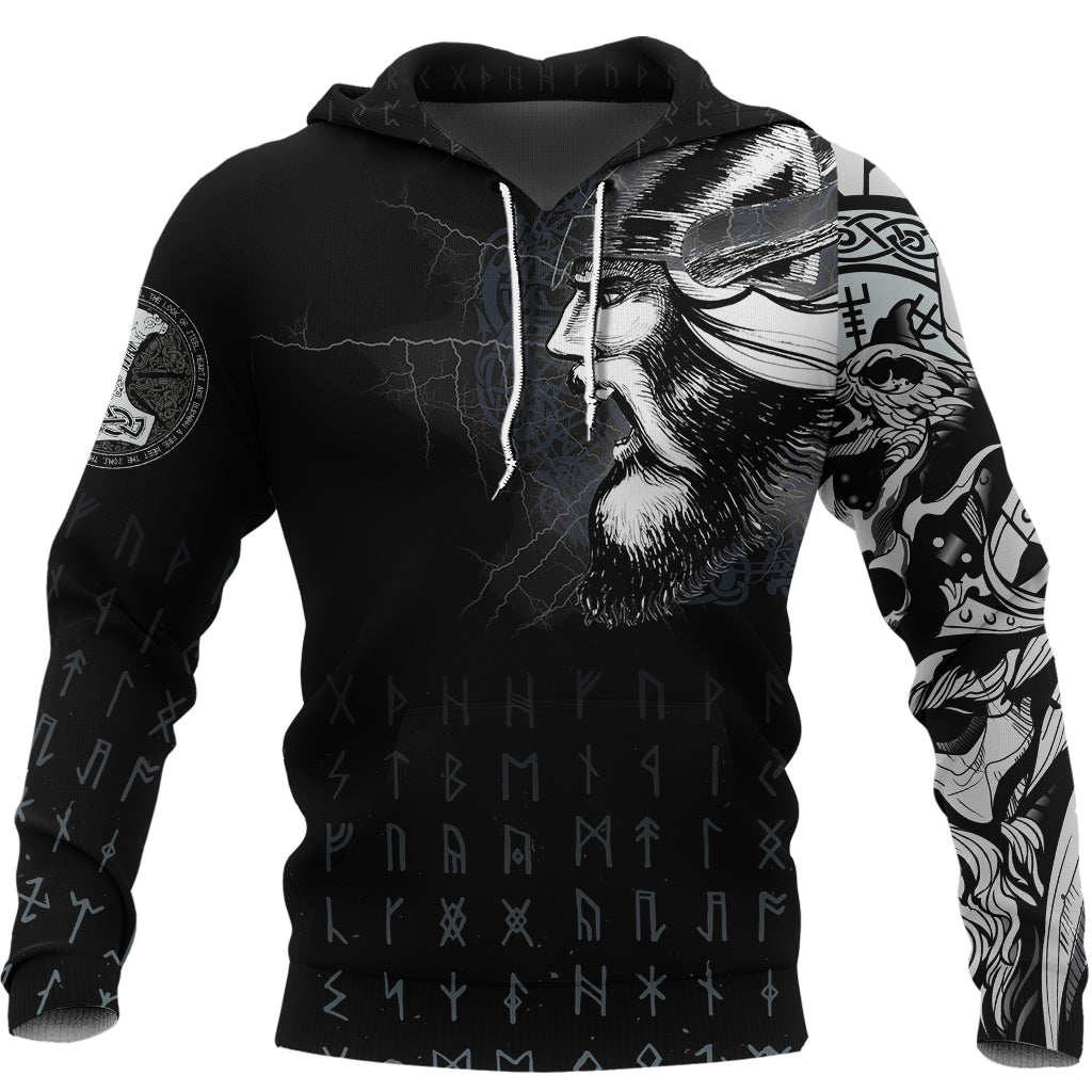 Viking Hoodie Warrior Tattoo 3D RLT12 - Wonder Print Shop