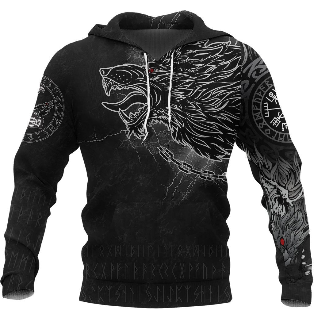 Viking Hoodie Fenrir Norse Wolf Thunderstorm RLT12 - Wonder Print Shop