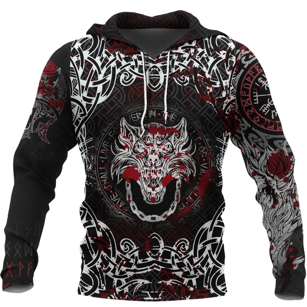 Viking Hoodie Fenrir Viking Blood 3D RLT12 - Wonder Print Shop