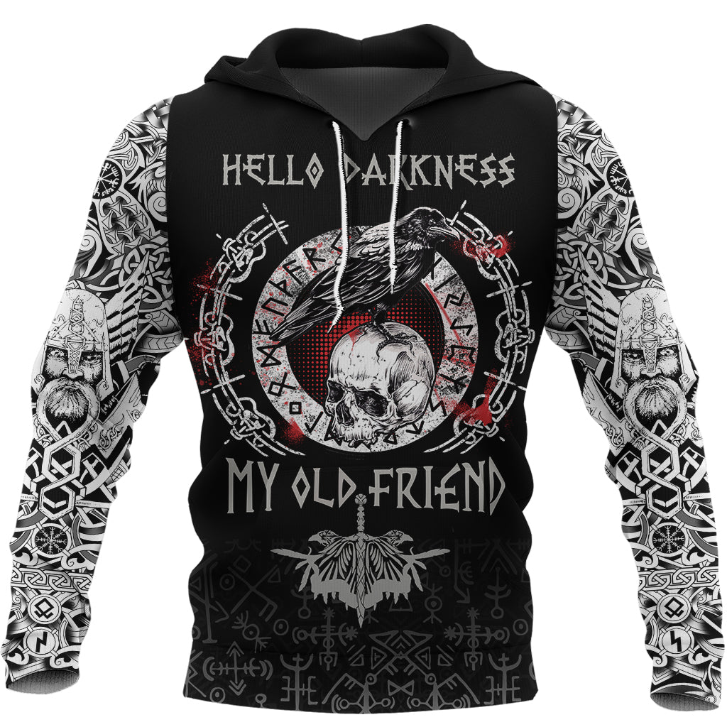 Viking Hoodie Raven and Skull RLT12 - Wonder Print Shop