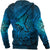 Viking Zip Hoodie - Raven Odin Celtic Cyan RLT12 - Wonder Print Shop