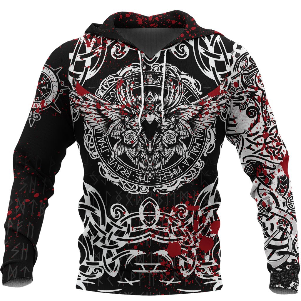 Viking Hoodie, Raven Blood RLT12 - Wonder Print Shop