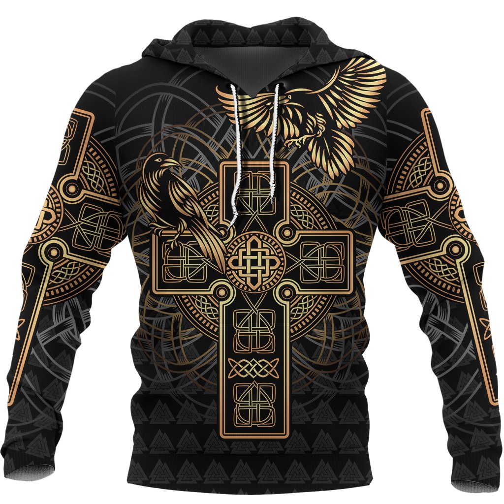 Viking Hoodie Odins Celtic Raven Tattoo RLT12 - Wonder Print Shop