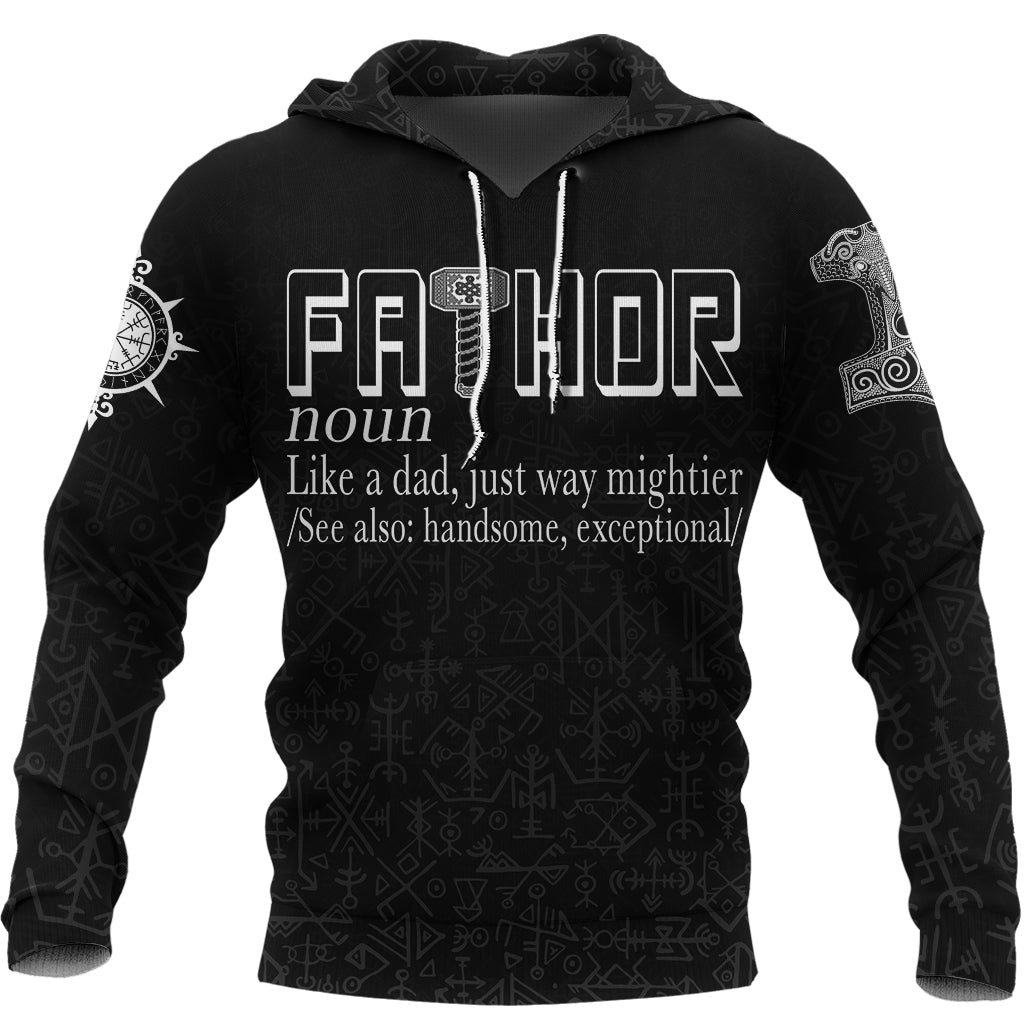 Custom Viking Fathor with Mjolnir Hoodie RLT12 - Wonder Print Shop