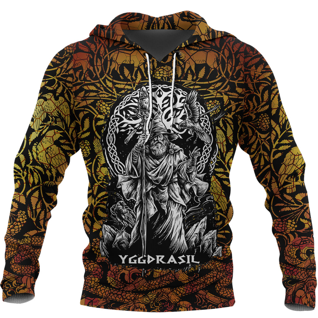 Viking Hoodie Magician on Yggdrasil Background RLT12 - Wonder Print Shop