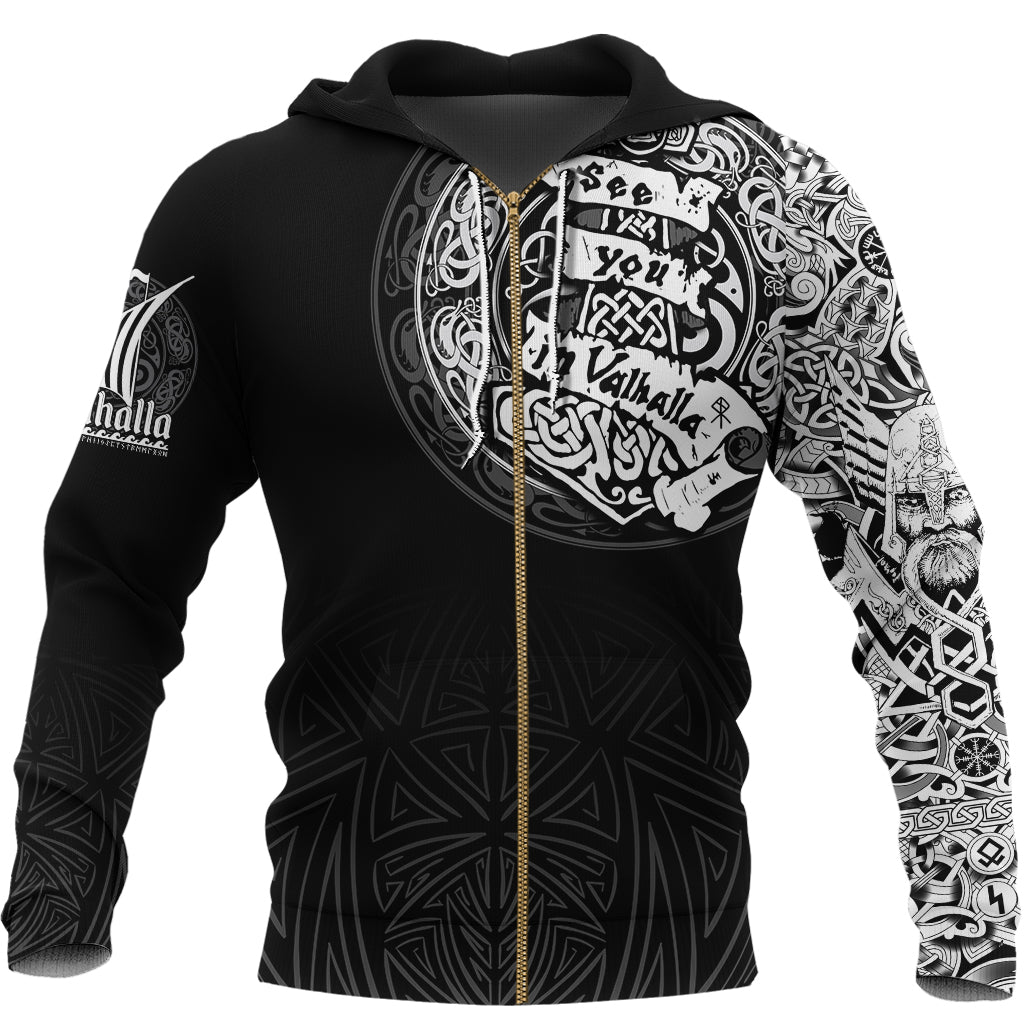 Viking Zip Hoodie - See You In Valhalla RLT12 - Wonder Print Shop