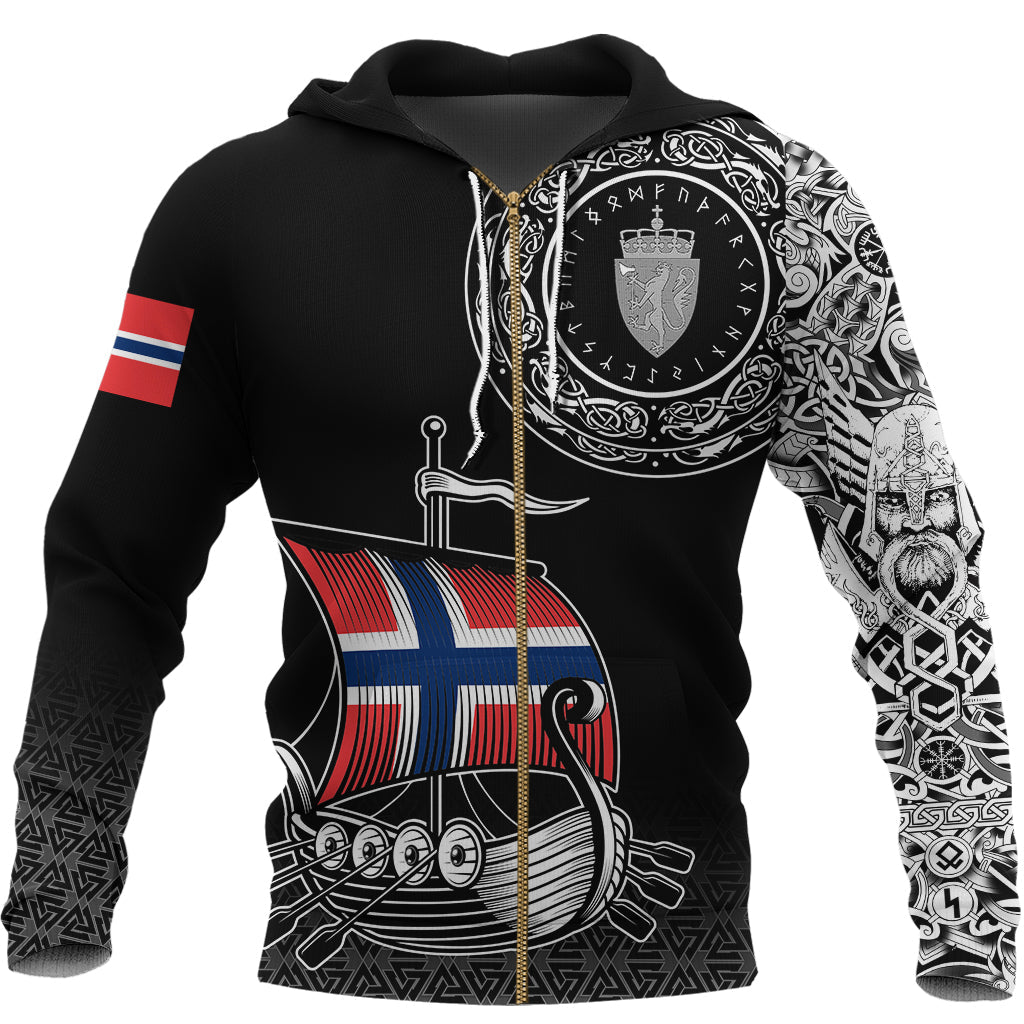 Viking Zip Hoodie - Norwegian Drakkar RLT12 - Wonder Print Shop