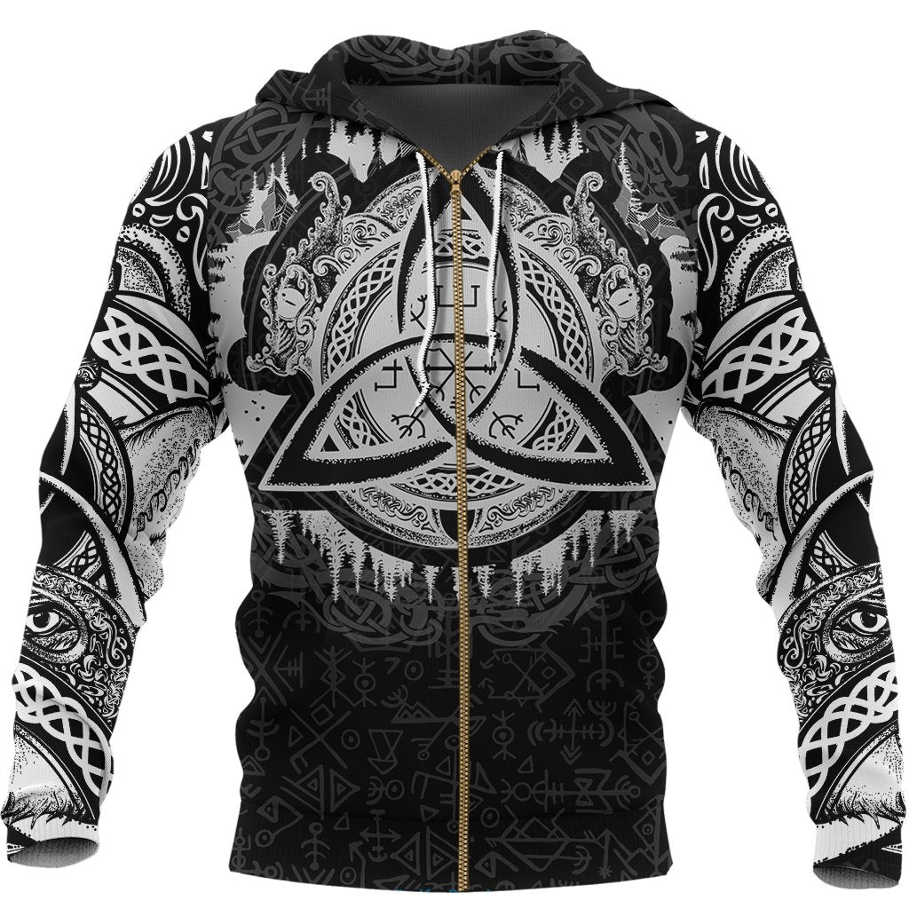 Viking Zip Hoodie - Dragon Celtic RLT12 - Wonder Print Shop