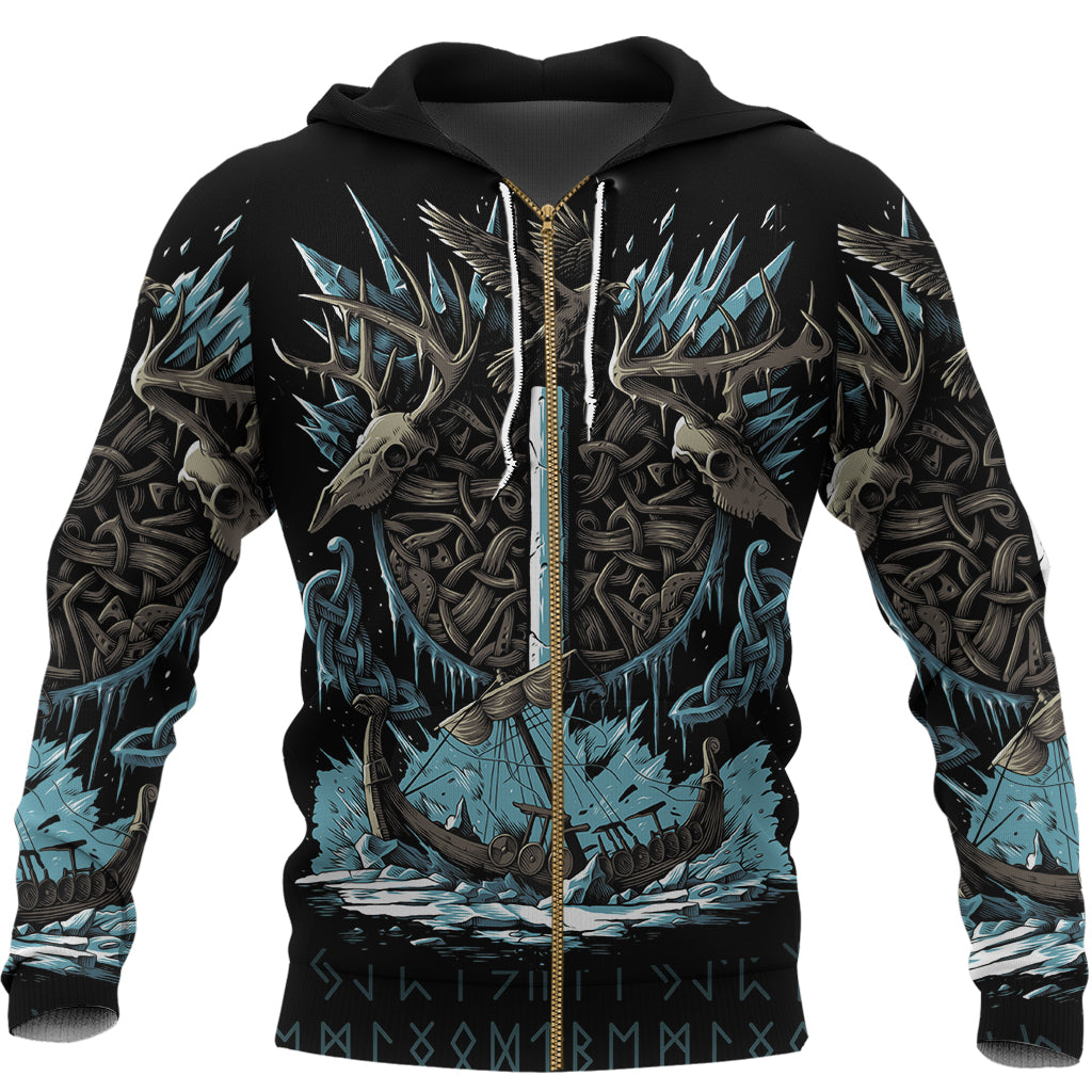 Viking Zip Hoodie - Isaz Rune RLT12 - Wonder Print Shop