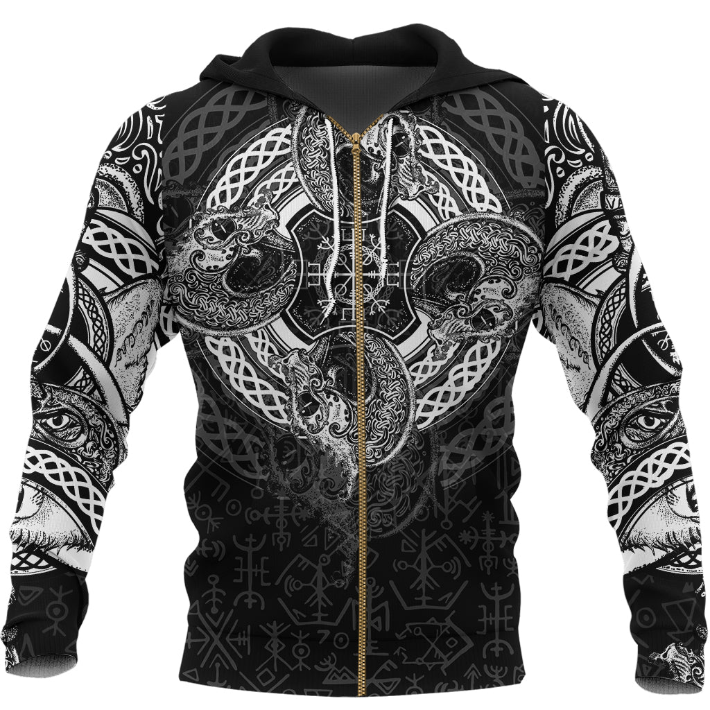 Viking Zip Hoodie - Dragon Celtic RLT12 - Wonder Print Shop