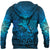 Viking Zip Hoodie - Raven Odin Celtic Cyan RLT12 - Wonder Print Shop