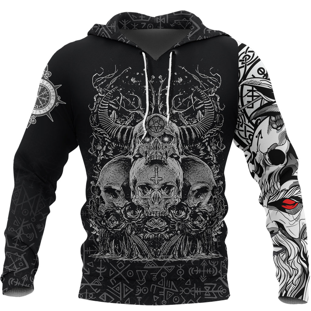 Viking Skull Honor Hoodie RLT12 - Wonder Print Shop