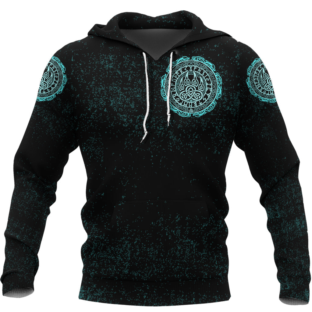 Viking Hoodie Viking Bear Claws Cyan Tattoo RLT12 - Wonder Print Shop