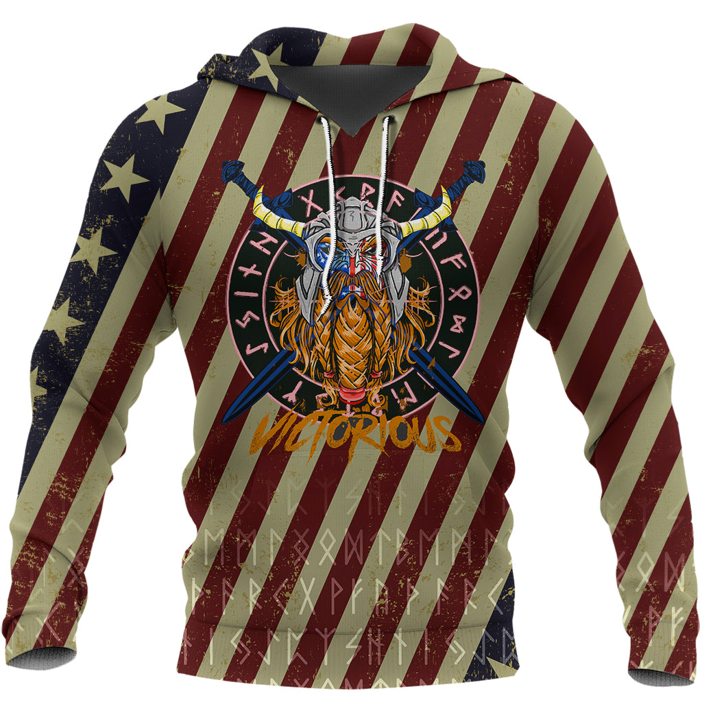 Viking Hoodie American Warrior Victorious RLT12 - Wonder Print Shop