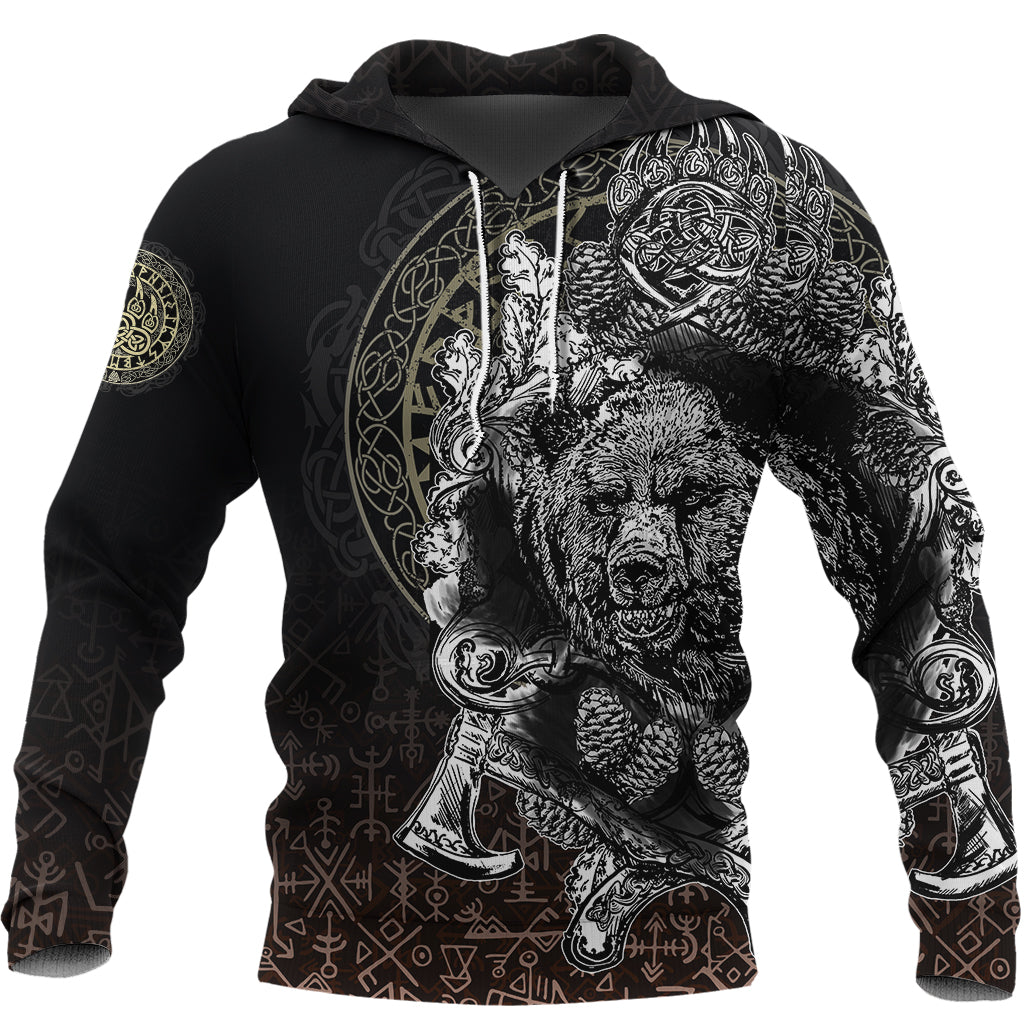 Viking Hoodie Bear Claws and Viking Hammer RLT12 - Wonder Print Shop