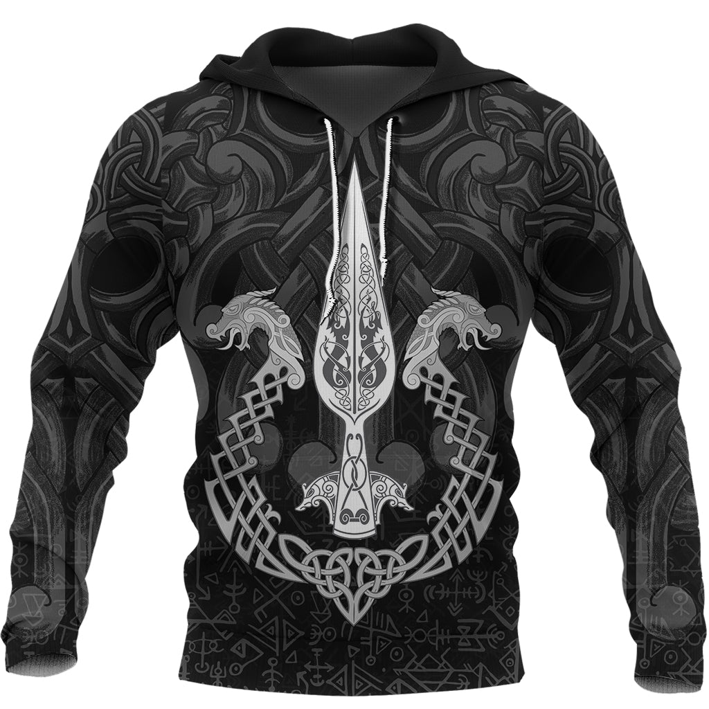 Viking Hoodie Gungnir Of Odin and Drakkar RLT12 - Wonder Print Shop