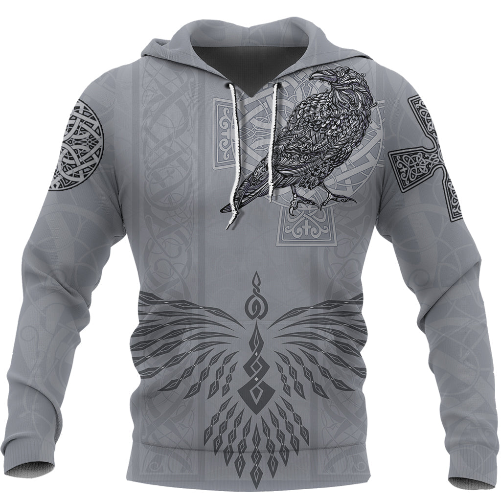 Viking Hoodie Odins Celtic Raven Scandinavian Tattoo RLT12 - Wonder Print Shop