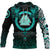 Viking Hoodie Three Raven and Valknut Cyan RLT12 - Wonder Print Shop