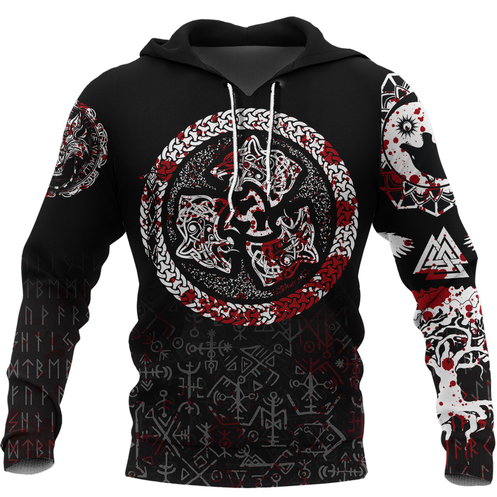 Viking Hoodie Fierce Blood Wolf Symbol Of A Viking Nordic RLT12 - Wonder Print Shop