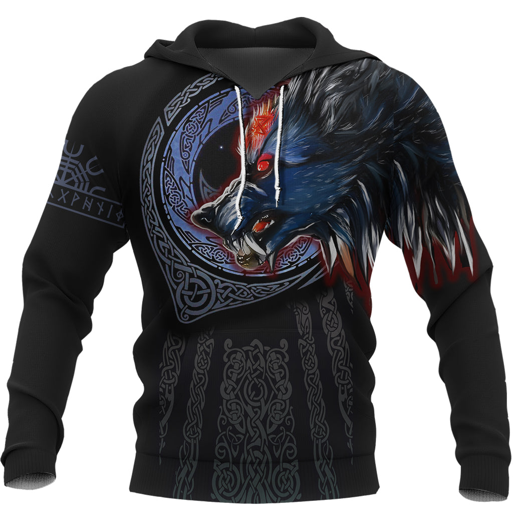 Viking Hoodie Viking Fenrir Wolf 3D RLT12 - Wonder Print Shop