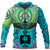 Viking Hoodie Raven Of Odin and Drakkar On Fire On Vignette Cyan Valknut RLT12 - Wonder Print Shop