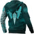 Viking Zip Hoodie - Cyan Spear Of The God Odin - Gungnir and Two Cyan Ravens Style RLT12 - Wonder Print Shop