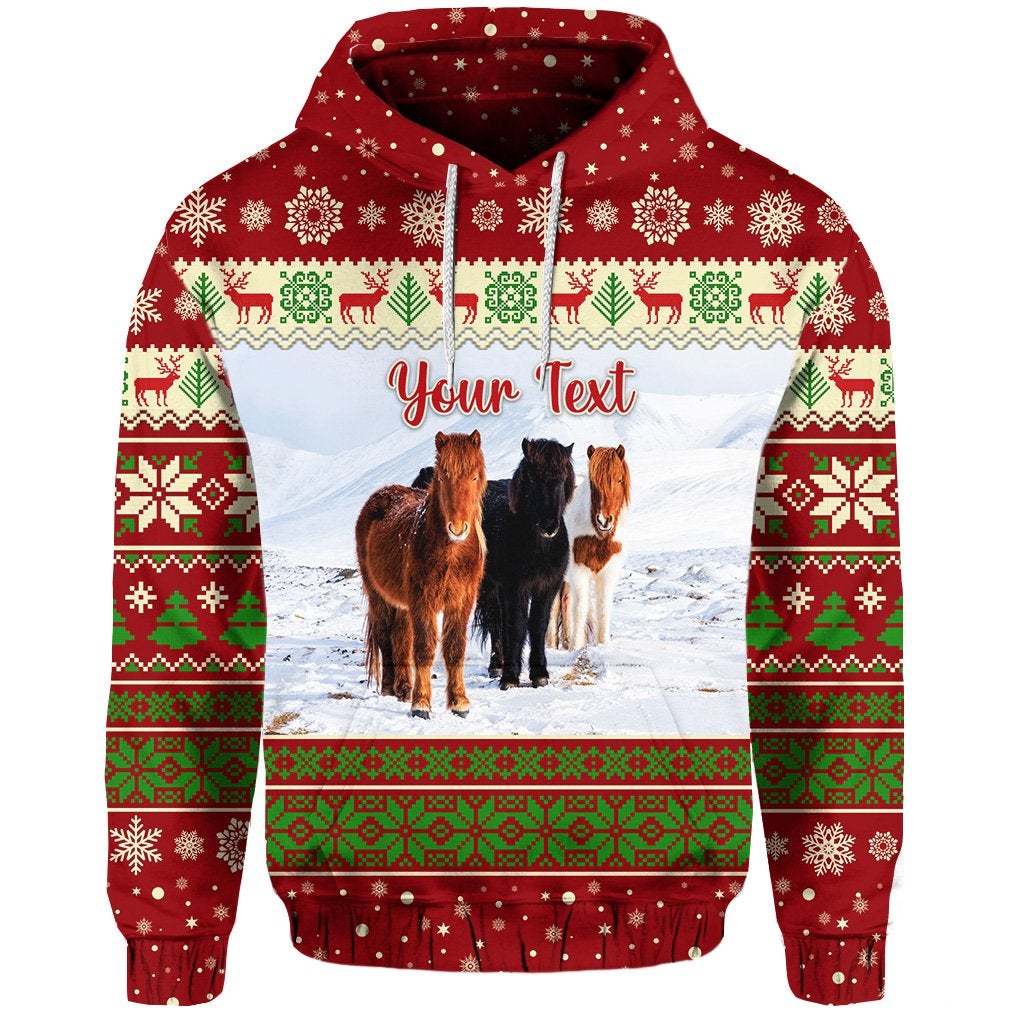 Icelandic Horse Christmas Personalized Hoodie Red LT8 - Wonder Print Shop