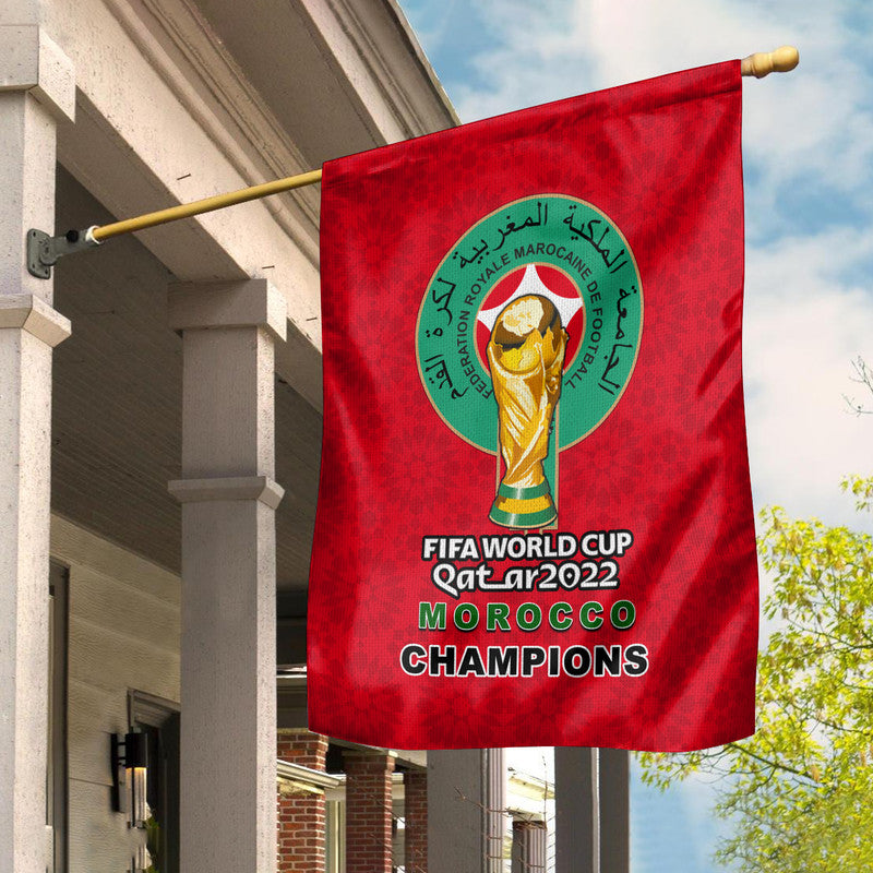 Morocco Soccer Flag World Cup Champions Red Style No.2 LT6 - Wonder Print Shop