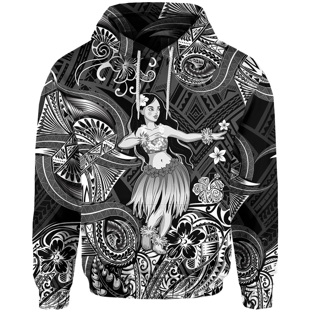 Custom Hawaii Hula Girl Polynesian Hoodie Unique Style Black LT8 - Wonder Print Shop