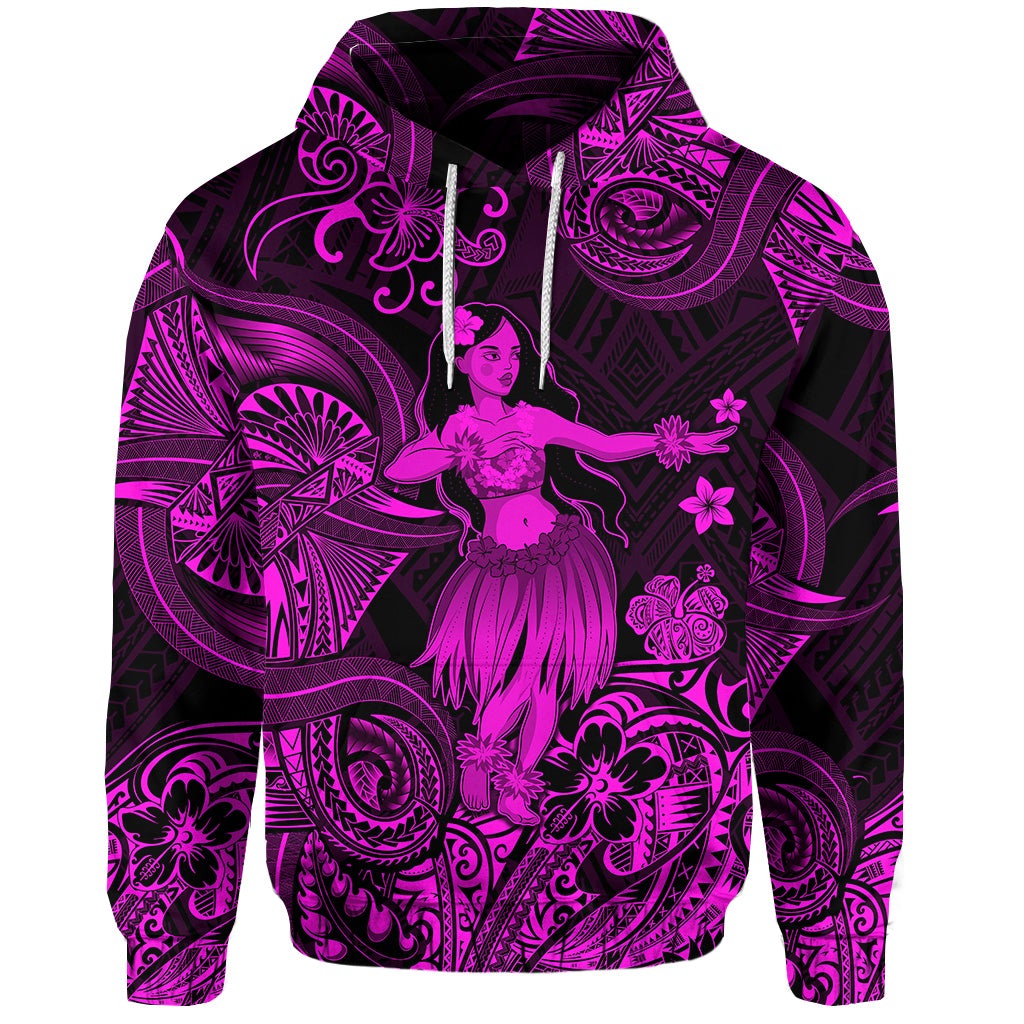 Custom Hawaii Hula Girl Polynesian Hoodie Unique Style Pink LT8 - Wonder Print Shop