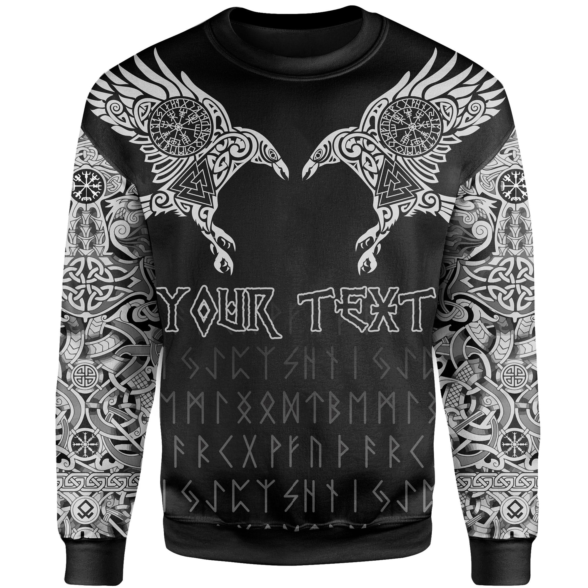 Viking Sweatshirt Custom Personalised The Raven Of Odin Tattoo RLT12 - Wonder Print Shop