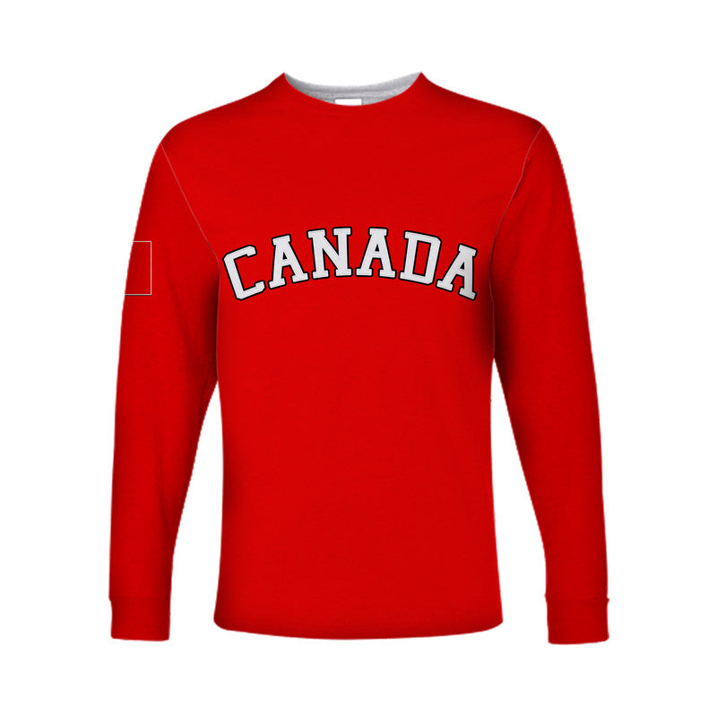 (Custom Personalised And Number) Baseball 2023 Canada Long Sleeve Shirts Red Style LT6 - Wonder Print Shop