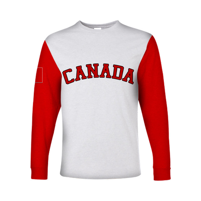 (Custom Personalised And Number) Baseball 2023 Canada Long Sleeve Shirts White Style LT6 - Wonder Print Shop